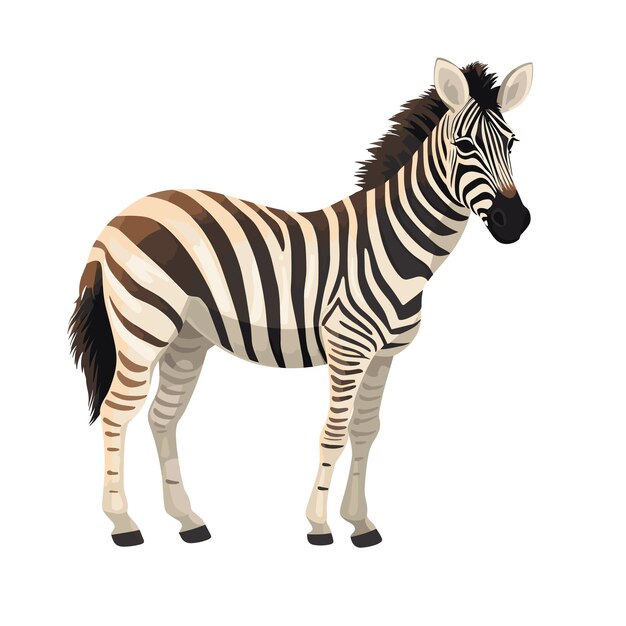 Vetor ilustração de zebra de cor sólida desenhada à mão