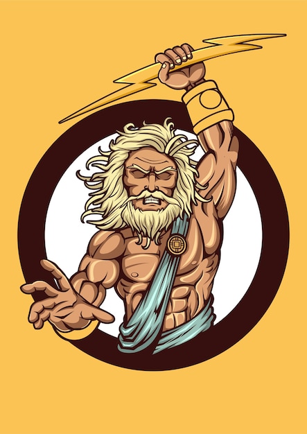Ilustração de Zeus desenhada à mão