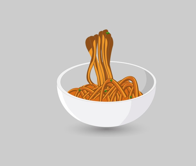 Ilustração Deliciosa de Macarrão Instantâneo