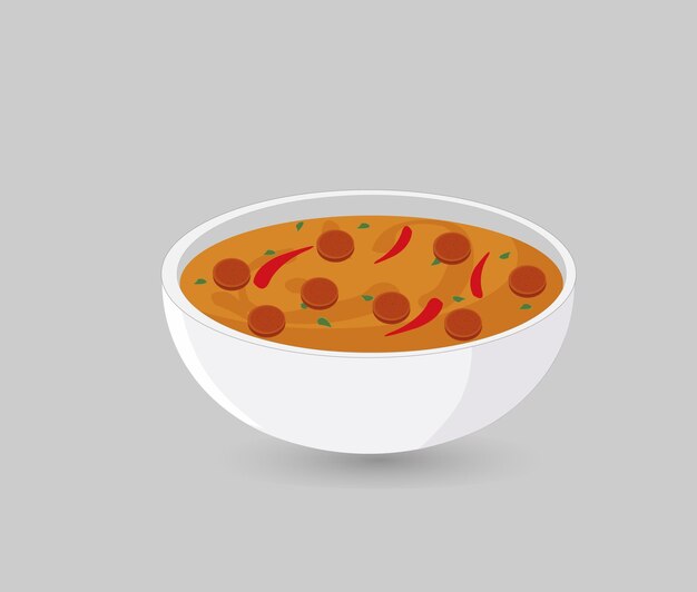 Vetor ilustração deliciosa de sopa tradicional bengali