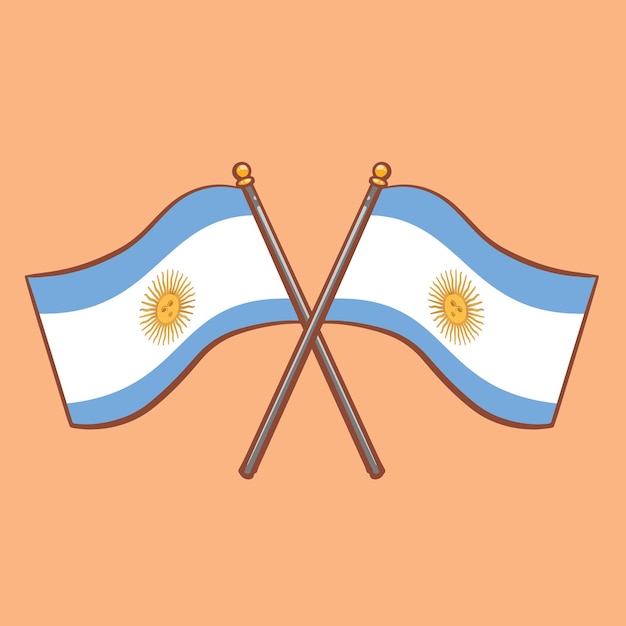Ilustração desenhada à mão da bandeira argentina