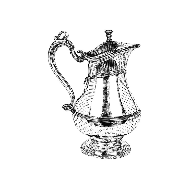 Vetor ilustração desenhada à mão de jarra de café vintage