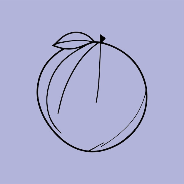 Ilustração desenhada à mão de uma fruta geométrica