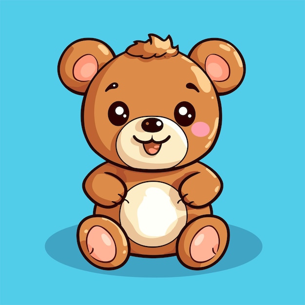 Urso vector cartoon clipart anime fofo personagem ilustração