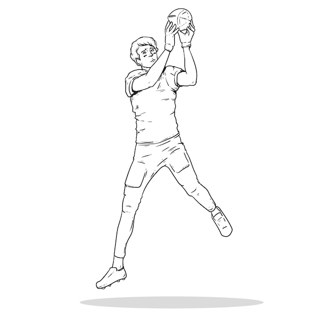 Vetor ilustração desenhada à mão do esboço do futebol americano