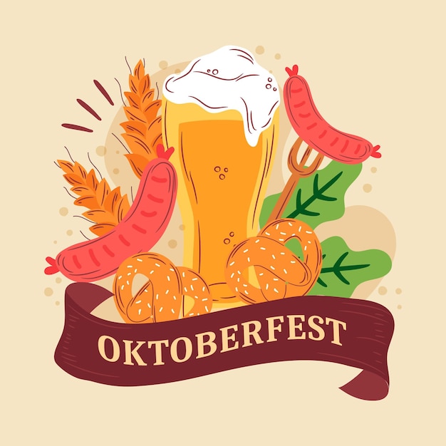 Ilustração desenhada à mão do Oktoberfest