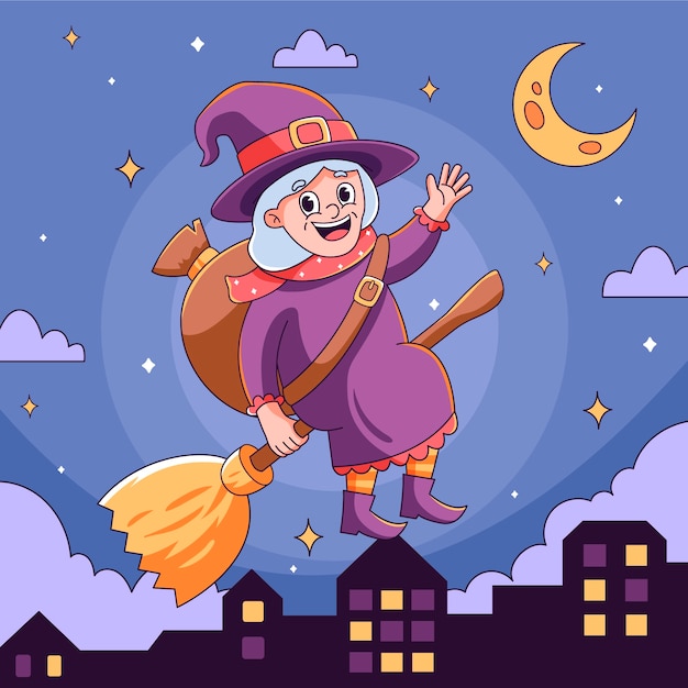Ilustração desenhada à mão em befana