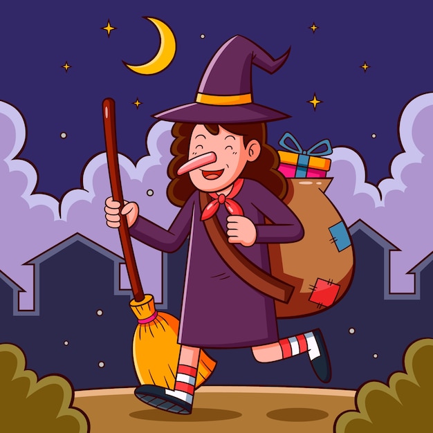 Ilustração desenhada à mão em befana