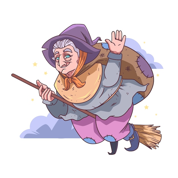 Ilustração desenhada à mão em befana