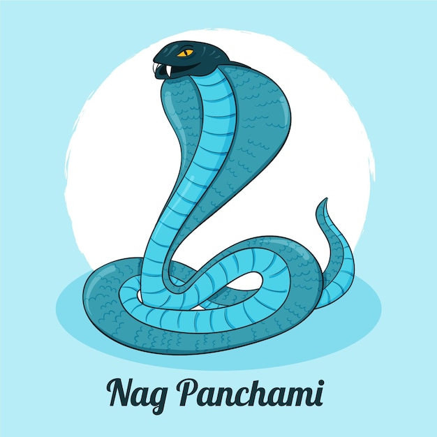 Vetor ilustração desenhada à mão nag panchami