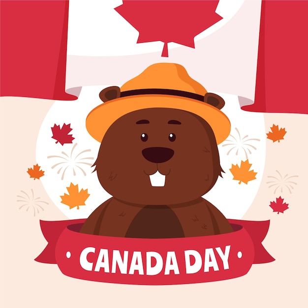 Ilustração desenhada à mão no dia do canadá