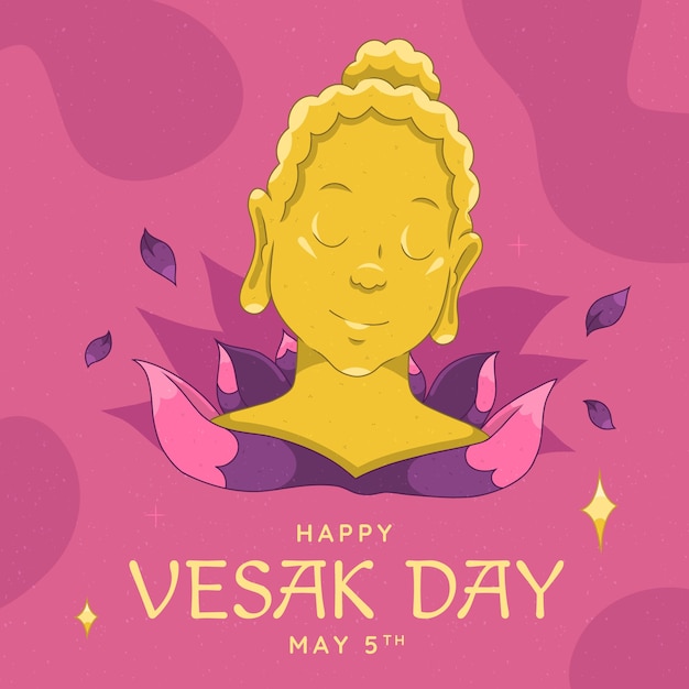 Vetor ilustração desenhada à mão para a celebração do festival de vesak