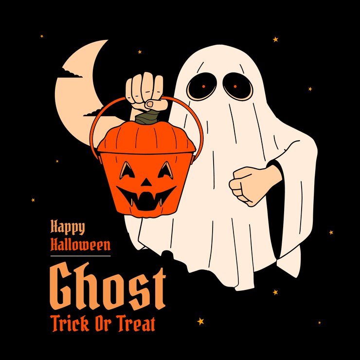 Ilustração desenhada à mão para celebração de halloween