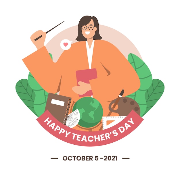 Ilustração desenhada à mão para feliz dia dos professores