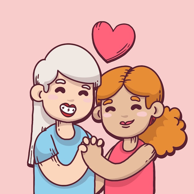 Ilustração desenhada à mão para o dia dos namorados