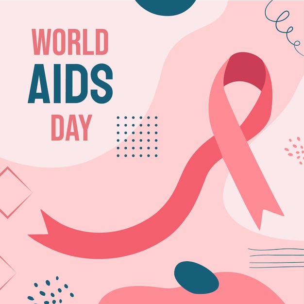 Vetor ilustração desenhada à mão para o dia mundial da aids