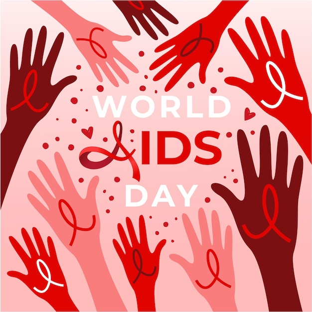 Ilustração desenhada à mão para o dia mundial da aids