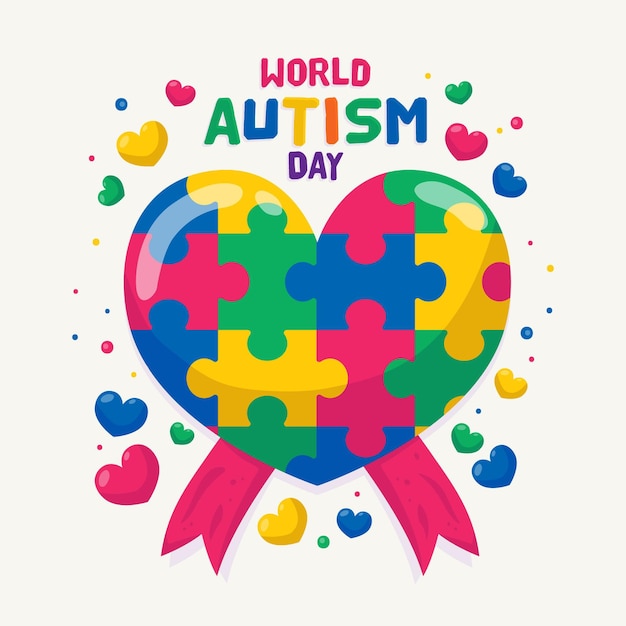 Vetor ilustração desenhada à mão para o dia mundial da conscientização do autismo