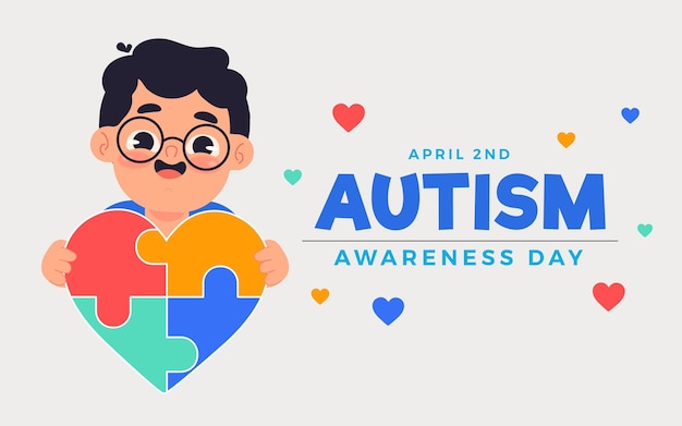 Vetor ilustração desenhada à mão para o dia mundial da conscientização do autismo