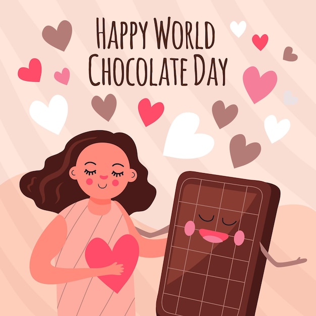 Vetor ilustração desenhada à mão para o dia mundial do chocolate