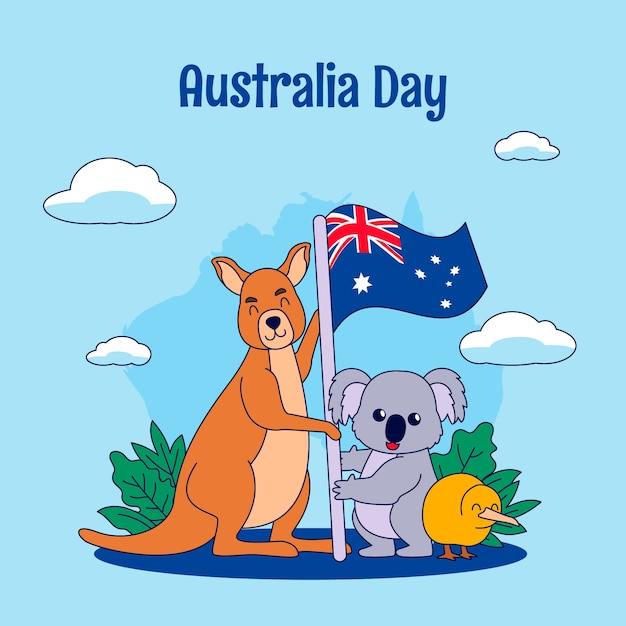 Vetor ilustração desenhada à mão para o dia nacional australiano