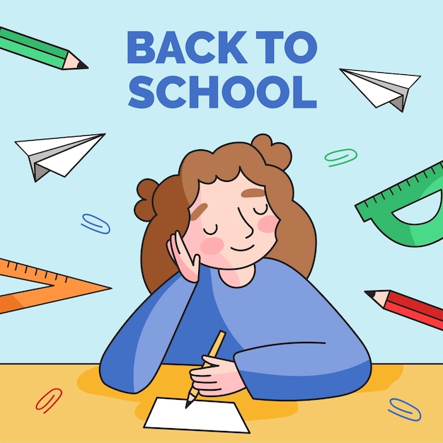 Ilustração desenhada à mão para o retorno à escola
