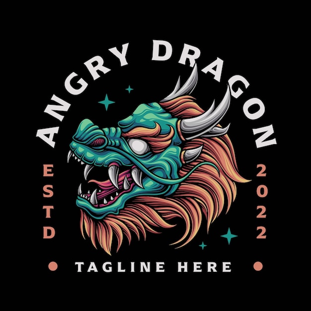 Vetor ilustração desenhada de mão de dragão com raiva