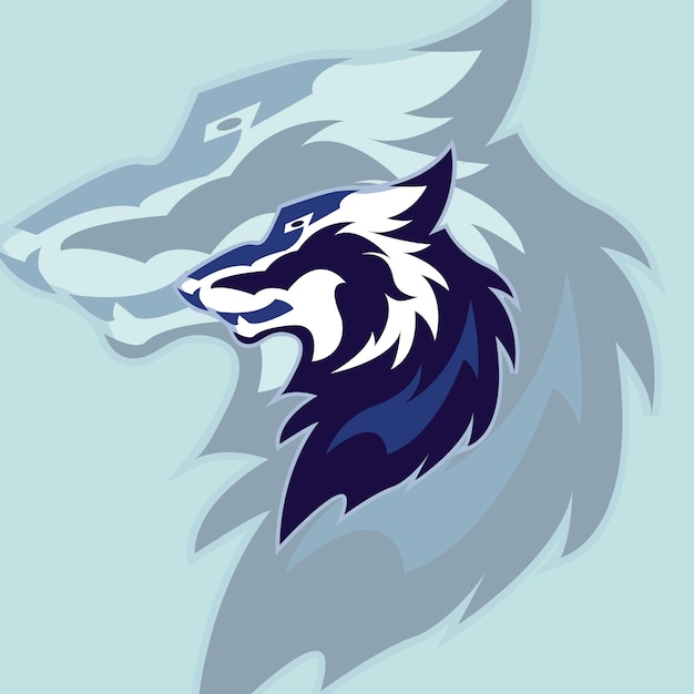 Ilustração design de esporte de logotipo de lobo