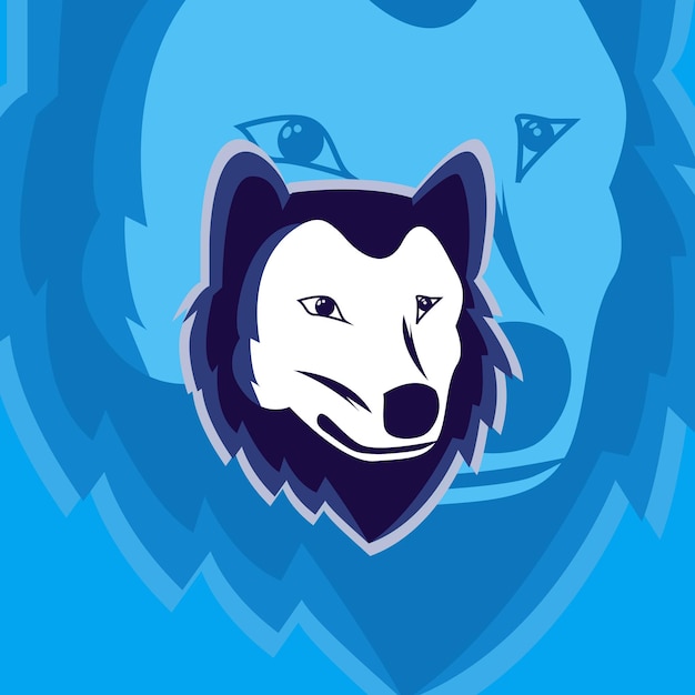 Ilustração design de esporte de logotipo de lobo