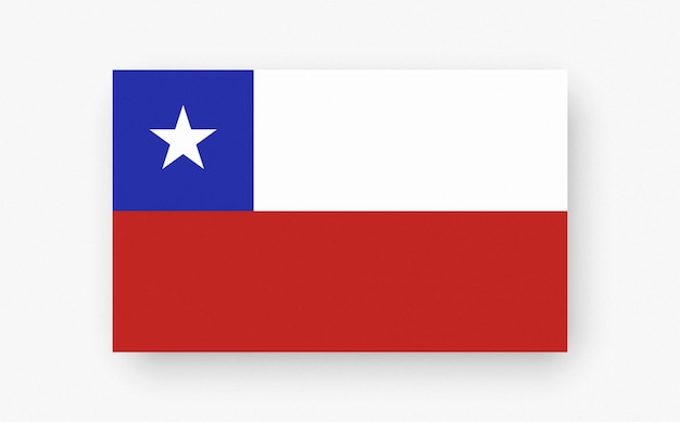 Ilustração detalhada e precisa da bandeira colorida do chile