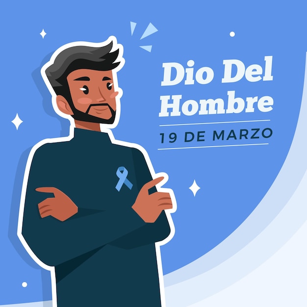 Vetor ilustração dia del hombre em design plano