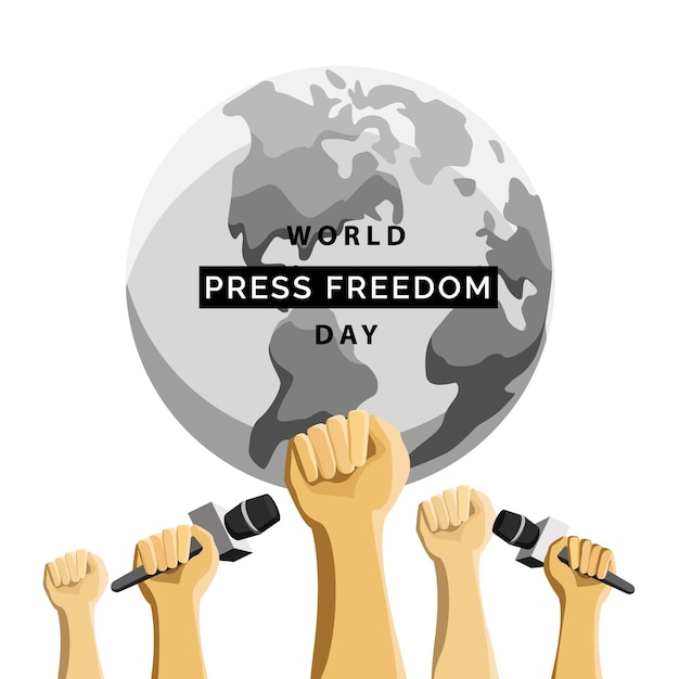 Ilustração dia mundial da liberdade de imprensa