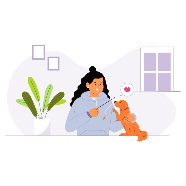 Ilustração digital de cuidados com animais de estimação para anúncios e promoções