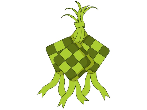 Vetor ilustração do alimento tradicional de ketupat do ramadão