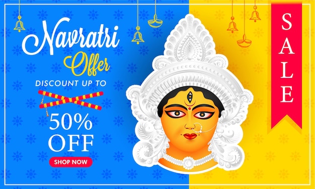 Ilustração do banner de venda happy navratri