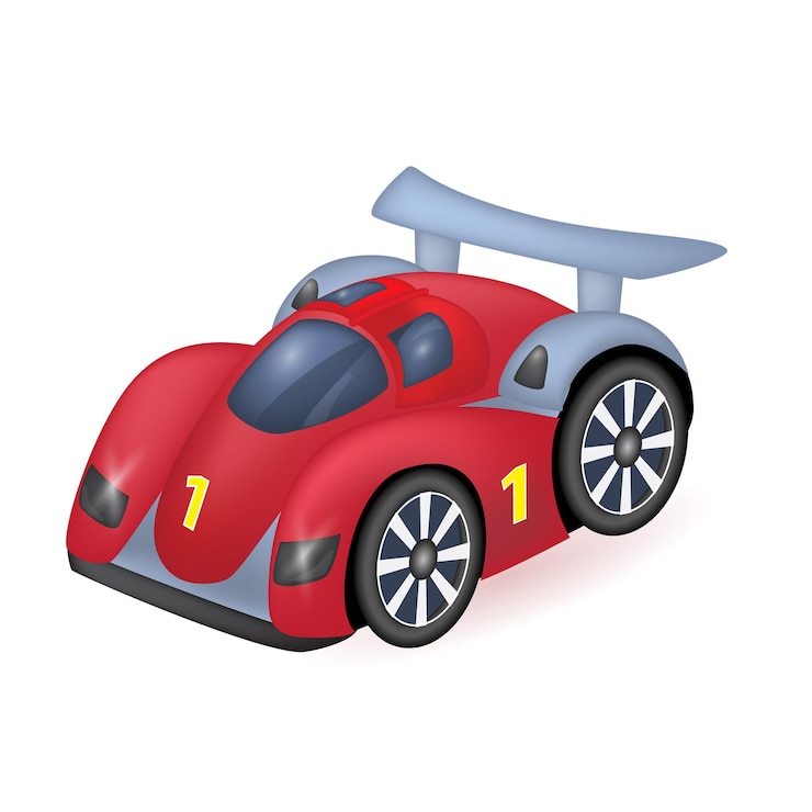 Vetor ilustração do brinquedo do carro esporte vermelho com fundo