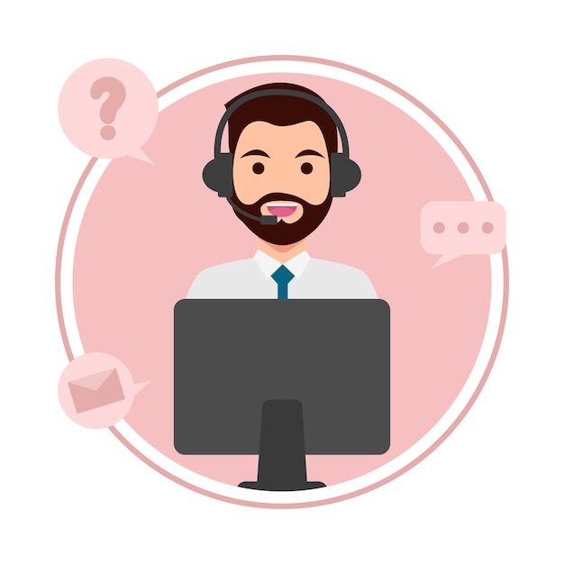 Vetor ilustração do call center