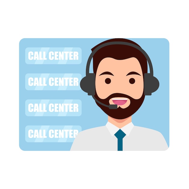 Vetor ilustração do call center