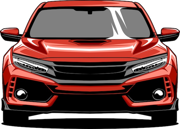 Ilustração do carro esportivo vermelho