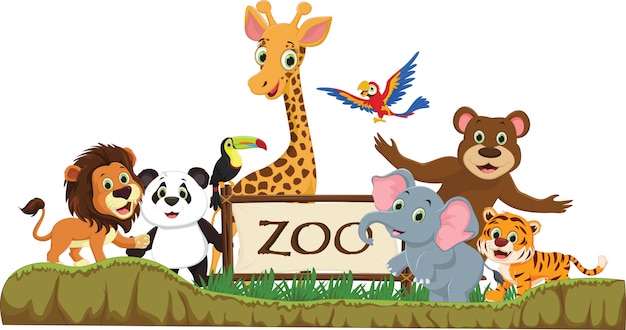 Ilustração do cartoon animal zoológico engraçado