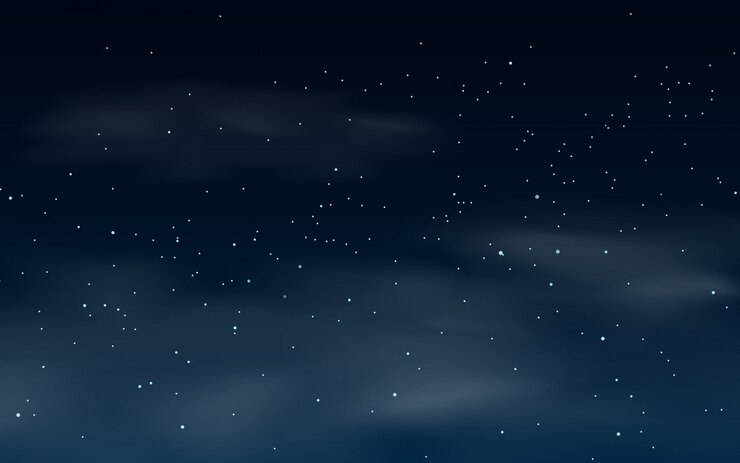 Ilustração do céu nublado noite estrelada
