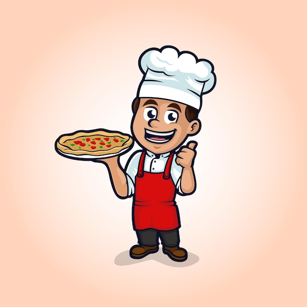 Vetor ilustração do chef de pizza