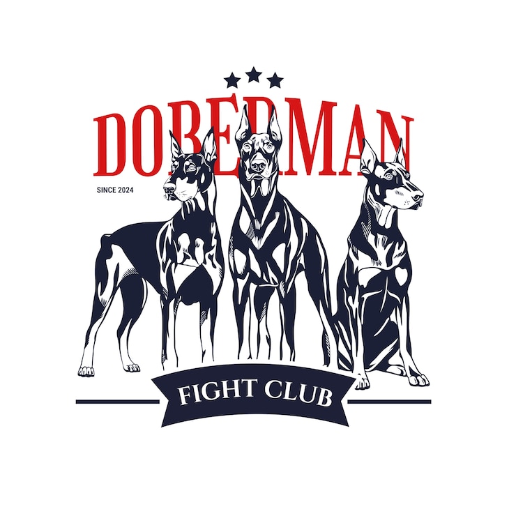 Vetor ilustração do clube de luta de doberman