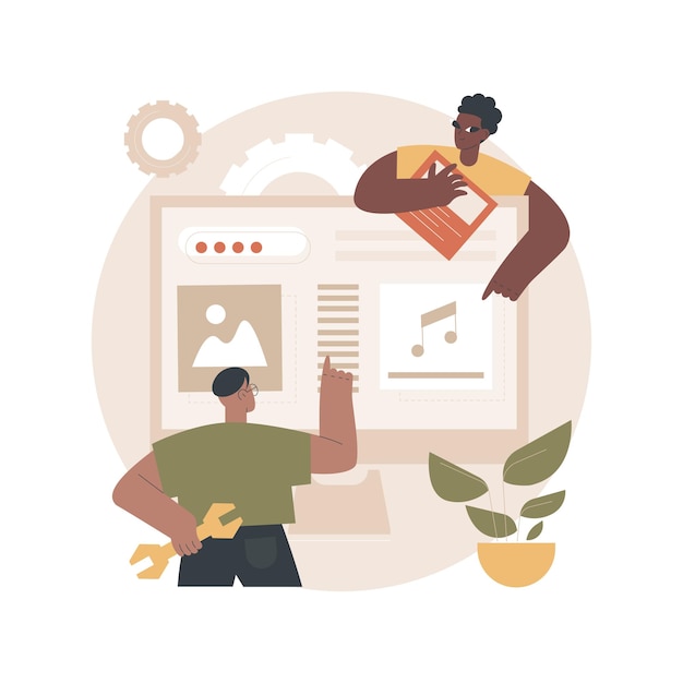 Ilustração do conceito abstrato de manutenção de site