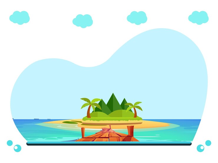 Vetor ilustração do conceito da ilha elegante e bonita