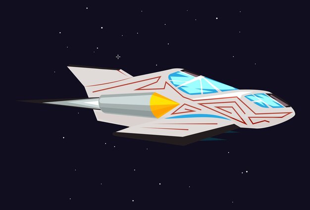 Ilustração do conceito da nave espacial elegante e bonita
