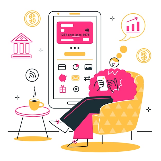 Ilustração do conceito de banco on-line