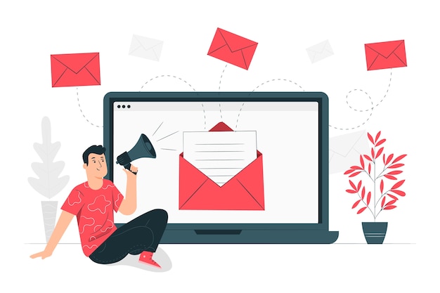 Ilustração do conceito de campanha por e-mail