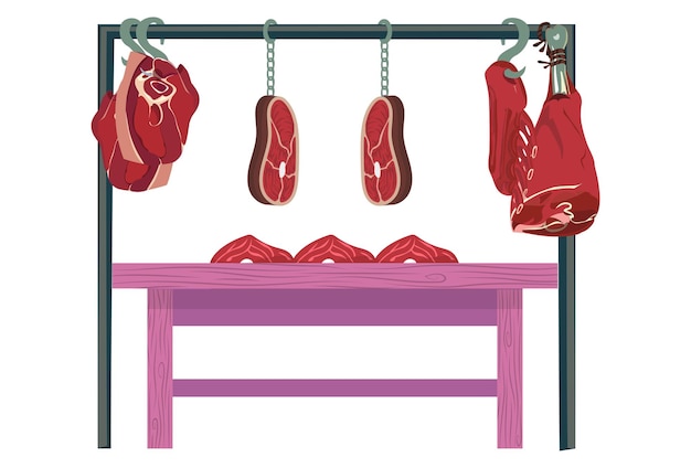 Ilustração do conceito de carne elegante e bonita