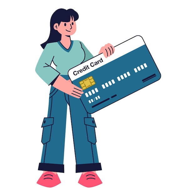 Ilustração do conceito de cartão de crédito simples